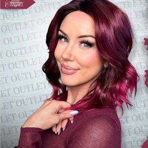 Kiss & Tell Standard Red Burgundy Wig by Chelsey Smith Crowns